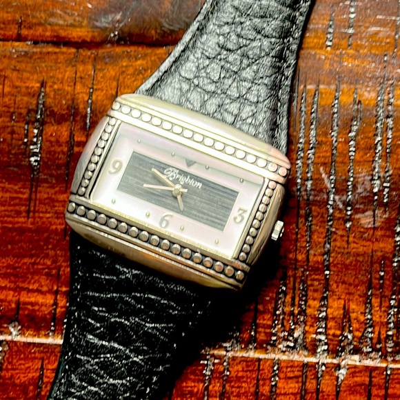 Brighton black Italian calfskin leather watch - Picture 1 of 5